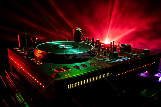 夜店的DJ控制台图片