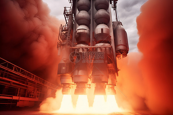 火箭发动机爆炸的特写镜头图片