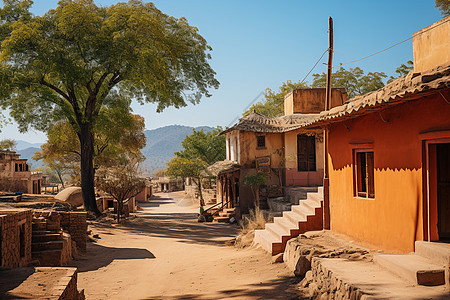 传统古朴的村庄建筑图片