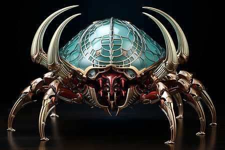 金属盔甲的蝉蛛模型图片
