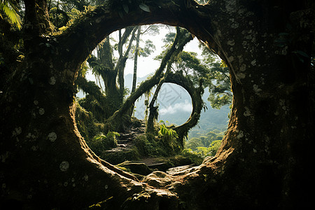 幽深的热带雨林景观图片