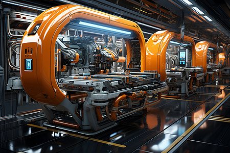 智能生产工厂的机械臂图片