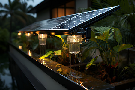 户外发电的太阳能光伏板背景图片