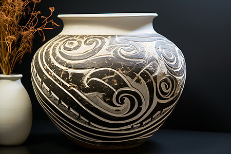 古典雕塑的陶瓷花瓶图片