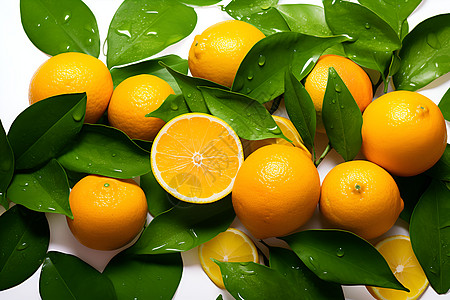 美味多汁的柑橘水果背景图片