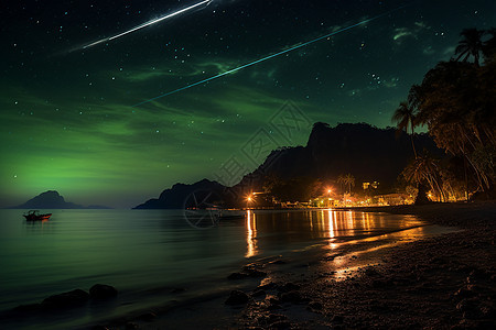 绚烂夜晚星空的美丽景观图片