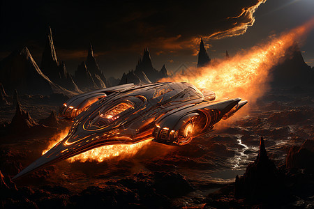 入侵地球的宇宙飞船背景图片