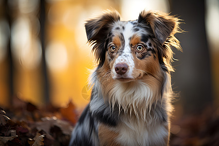 呆萌可爱的牧羊犬图片