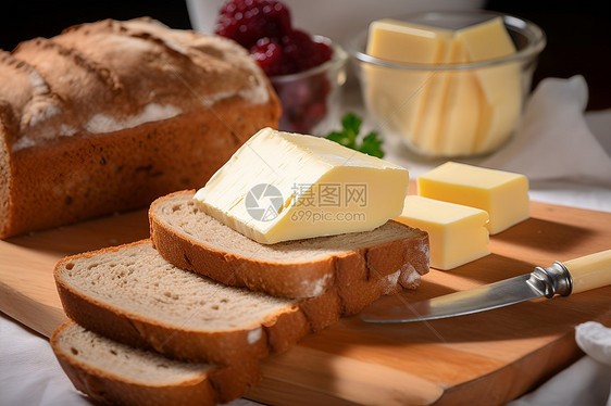 早餐的奶酪面包图片