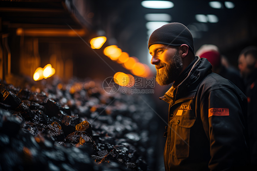 疲惫的男性煤矿矿工图片