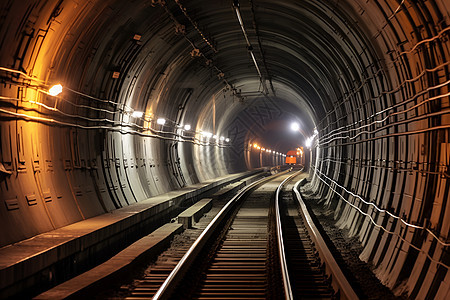 隧道中的铁轨建筑图片