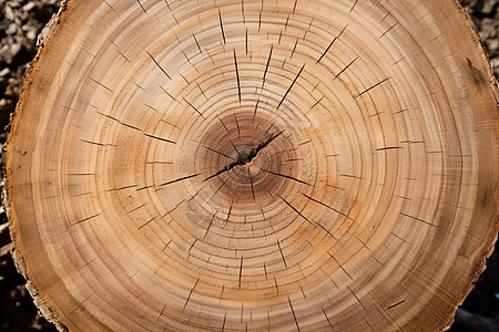 非洲伐木户外树桩上的年轮背景
