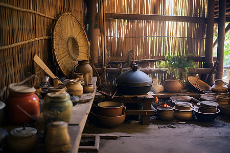 乡村家居厨房背景图片