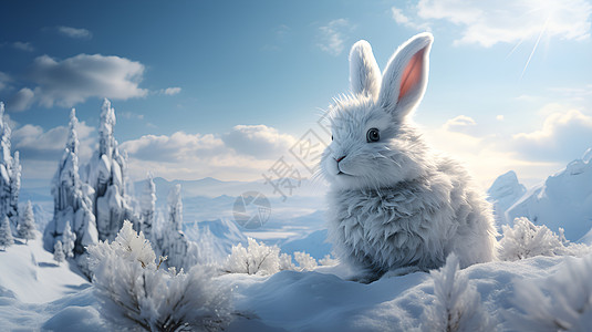 阳光下的兔子图片