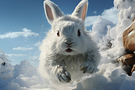 极地中的兔子背景图片