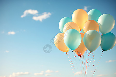 五彩斑斓的气球束图片