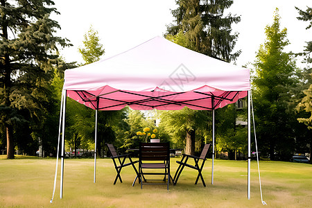 草坪音乐会草坪上的桌椅和帐篷背景