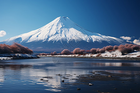 风景优美的富士山背景图片