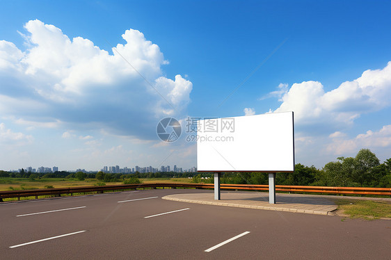 郊区道路上的大型广告牌图片