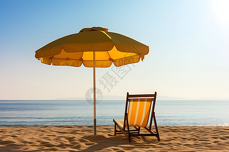 海滩上的躺椅背景图片