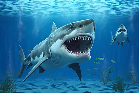 史前巨齿鲨图片