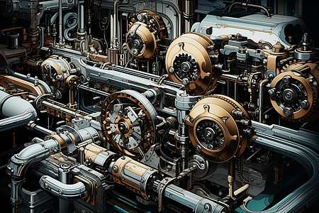 机械之美的复杂机床图片