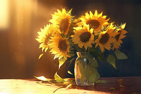 阳光下的向日葵花朵图片