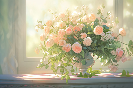 梦幻的玫瑰花束背景图片