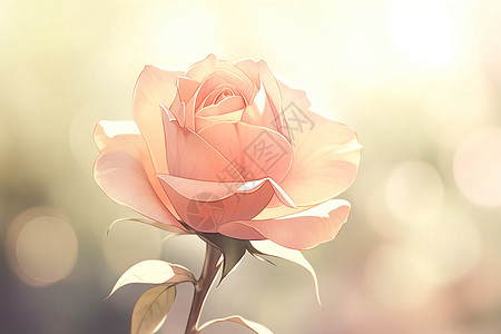 夏季花园绽放的粉色玫瑰背景图片