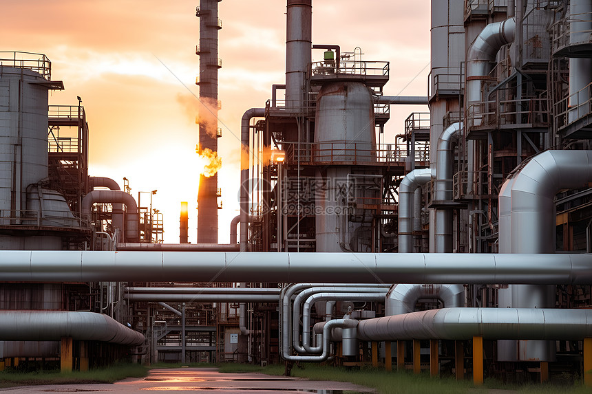 夕阳映衬下的工业建筑高清图片下载-正版图片600916426-摄图网