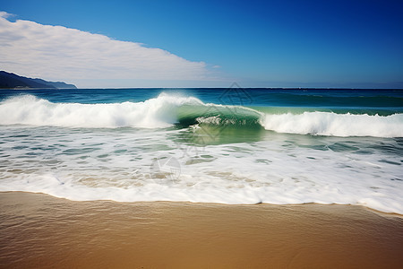 海岸上的浪花背景图片