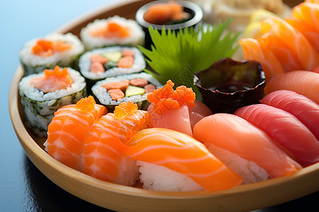 美味的三文鱼寿司图片