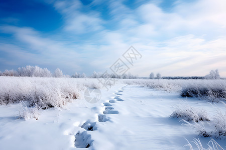 冰雪覆盖的山林道路图片