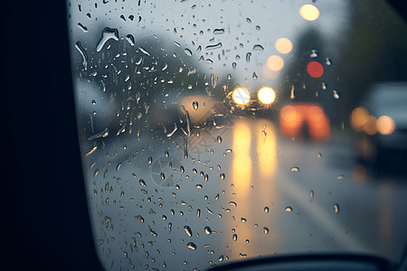 雨中行车雨天道路高清图片