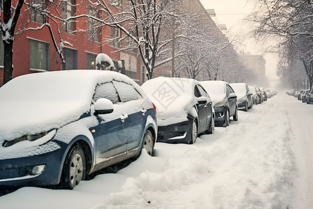 雪地的汽车背景图片