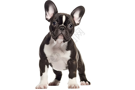 一只斗牛犬动物黑白素材高清图片