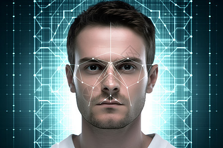 未来科技中的人脸识别背景图片
