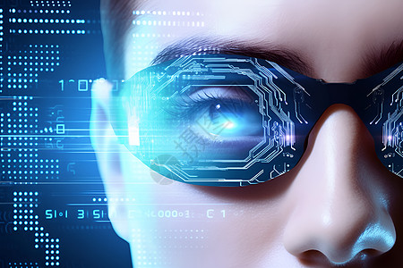 未来眼镜与数字化人像高清图片