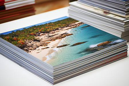 夏日海滩明信片图片