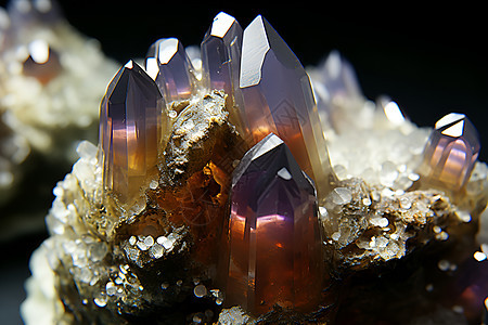 一簇水晶矿石背景图片