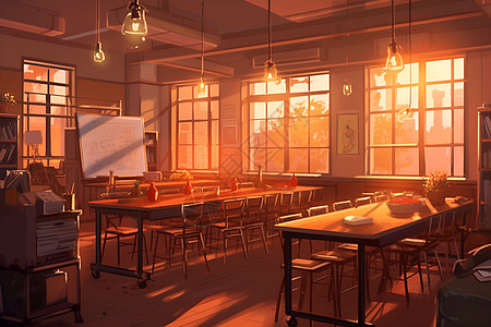 阳光下的教室背景图片