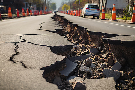 被摧毁的道路图片