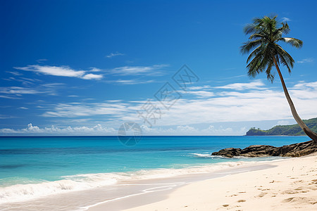 沙滩上的棕榈树图片