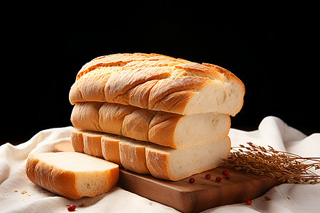 烘焙好的美味面包背景图片