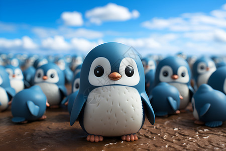 一群可爱的企鹅图片