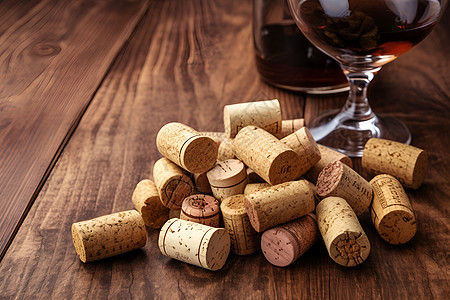 葡萄酒和酒塞背景图片