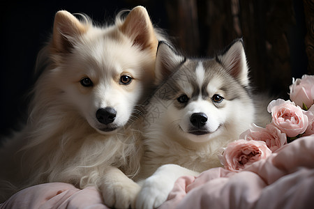 两只可爱的小狗图片