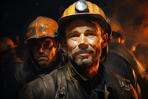 安全防护的煤矿工人图片