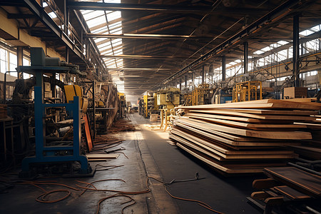 木材工厂内的仓库图片
