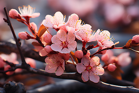 粉色迷人的桃花图片